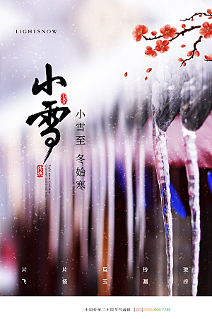传统节气小雪海报模板