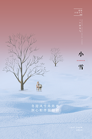 小雪节气简约大气海报