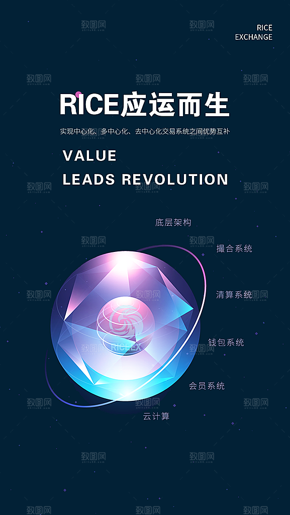 暗黑蓝色科技互联网海报