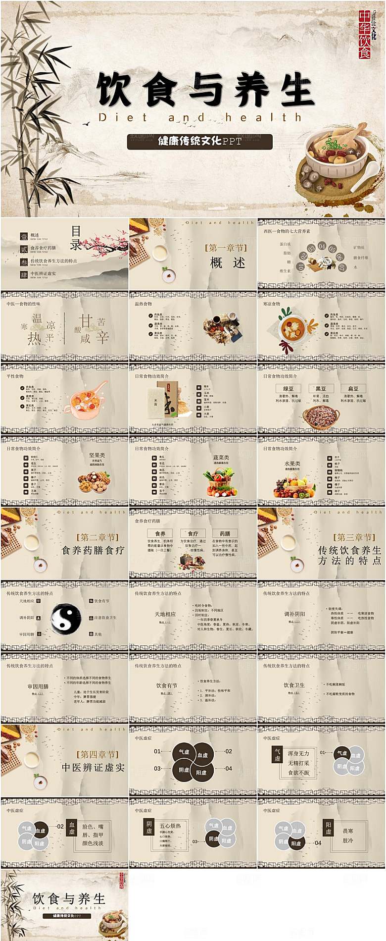 饮食与养生PPT模板