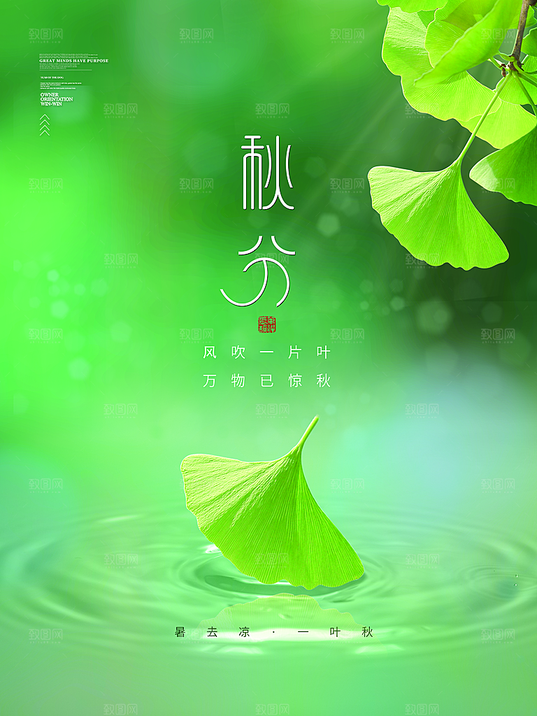 传统节气秋分海报模板