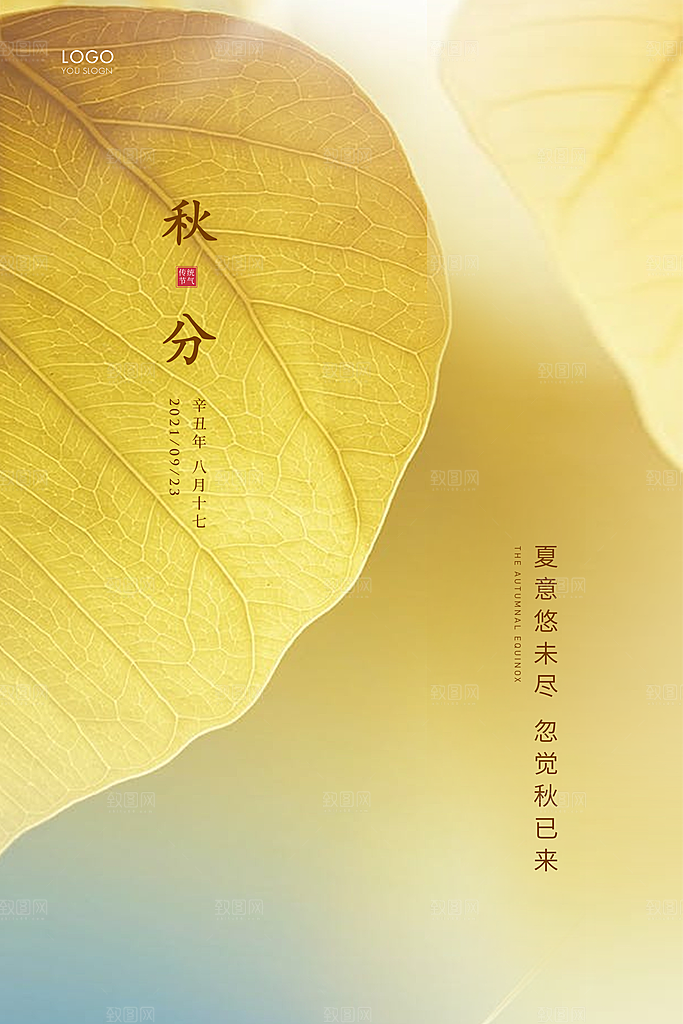 传统节气秋分海报模板