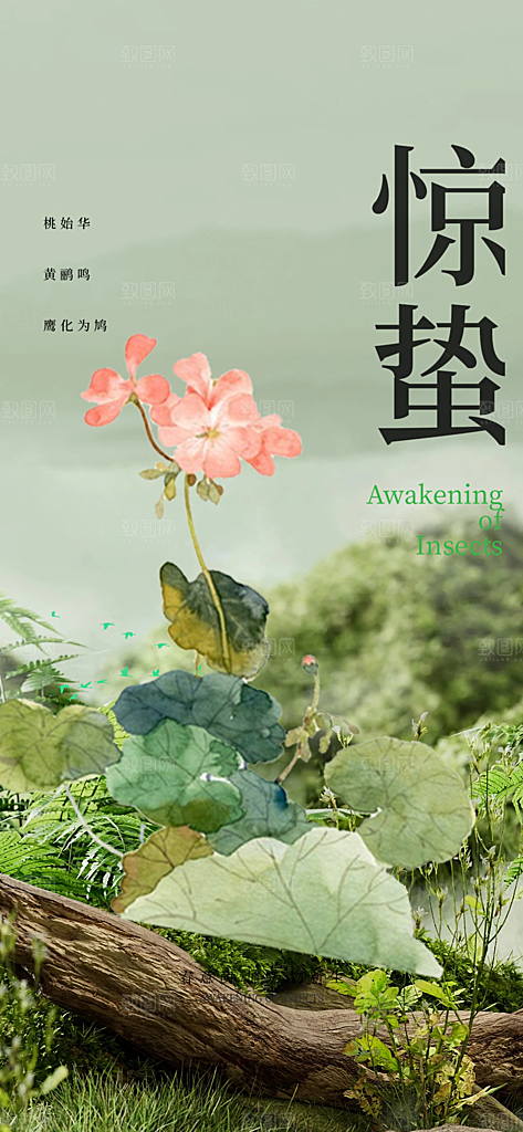 二十四节气惊蛰宣传活动海报