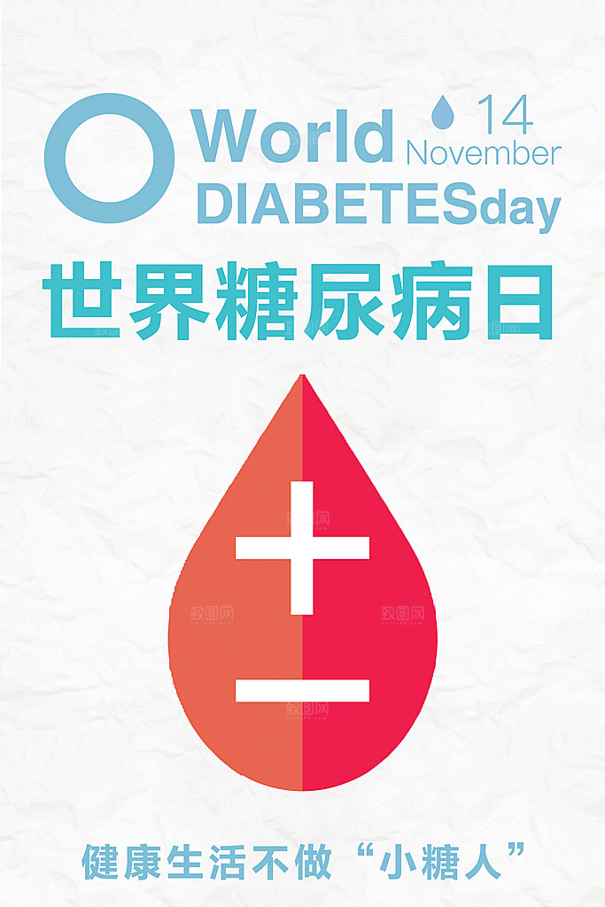 高档世界糖尿病日宣传海报