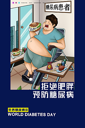 高端世界糖尿病日宣传海报