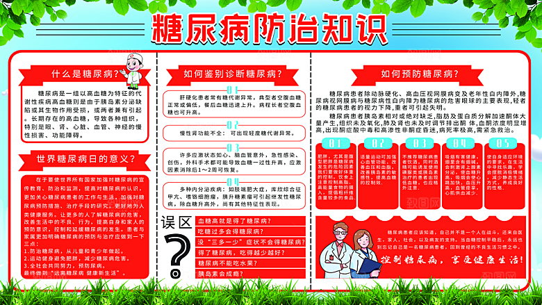 大气世界糖尿病日宣传海报