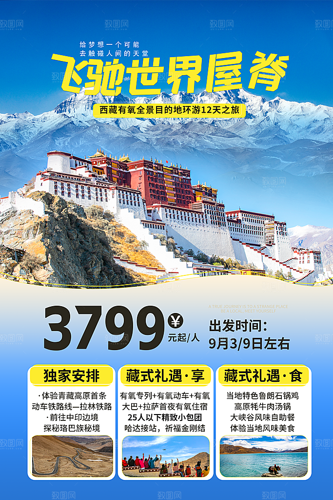 高端西藏旅游宣传海报