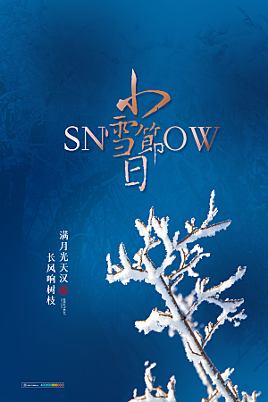 小雪节气简约大气海报