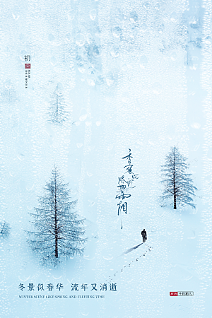 小雪节气简约大气海报