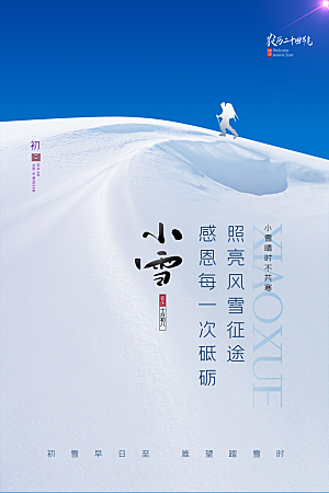 小雪节气简约大气海报