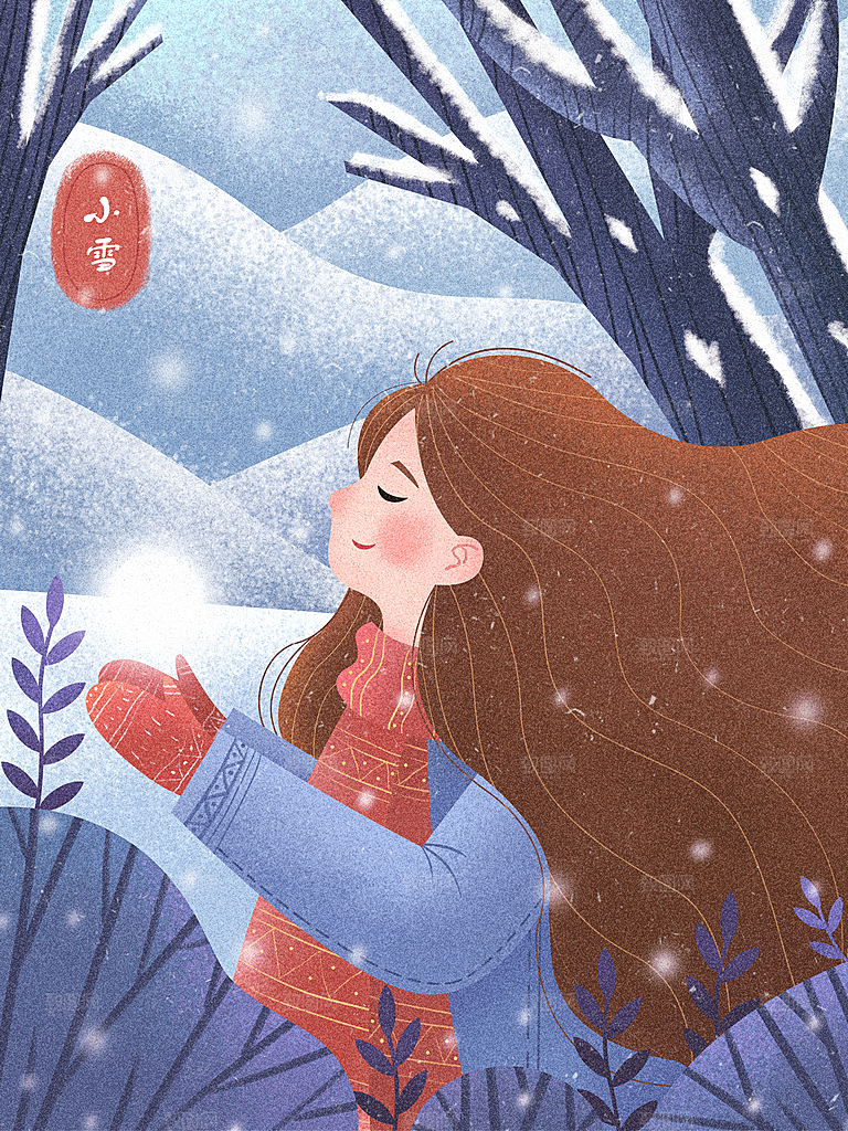 小雪节气简约大气海报