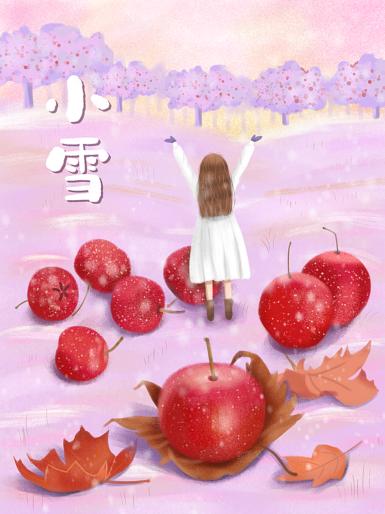 小雪节气简约大气海报