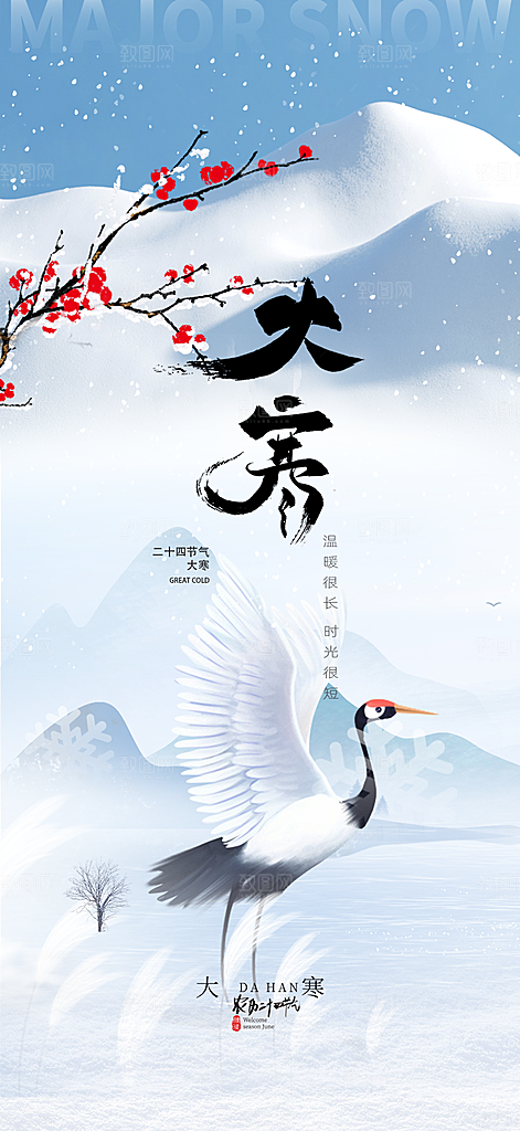 传统二十四节气大寒宣传活动海报