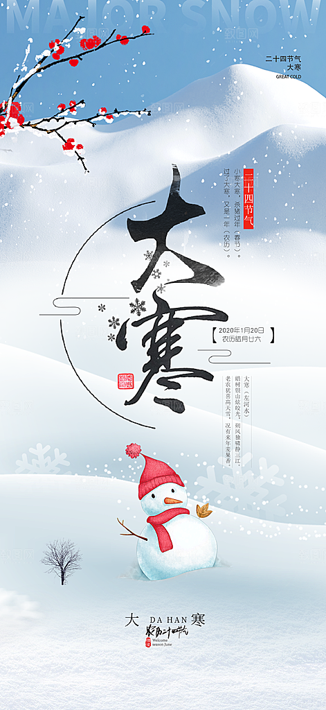二十四节气大寒宣传海报