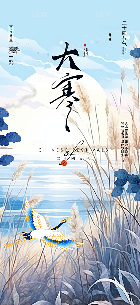 二十四节气大寒宣传活动海报