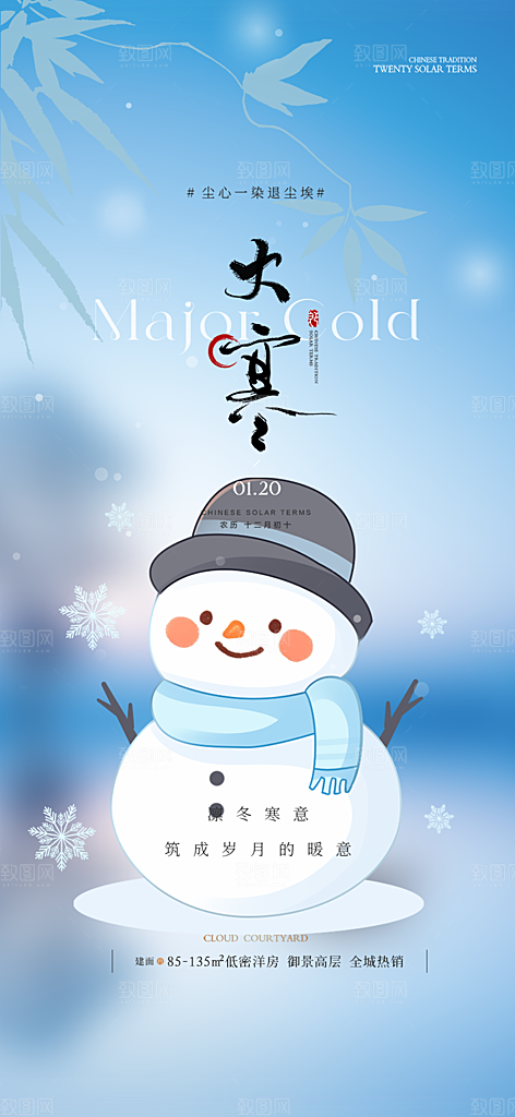 二十四节气大寒宣传活动海报
