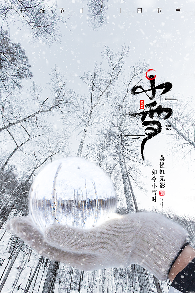 传统节气小雪海报模板