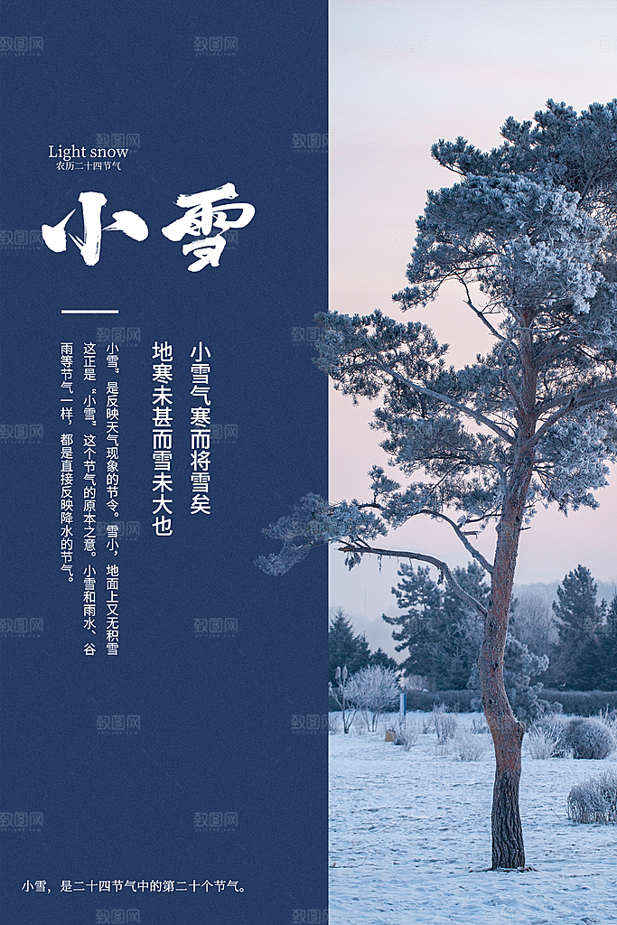 传统节气小雪海报模板