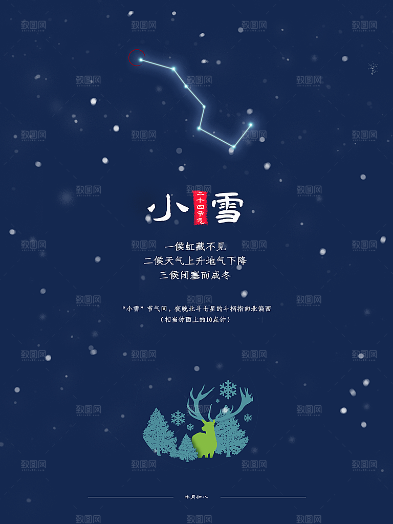 小雪节气简约大气海报