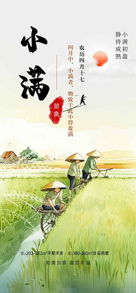 传统小满二十四节气海报