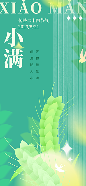 传统小满二十四节气海报