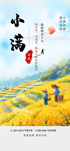 传统小满二十四节气海报