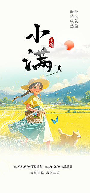 传统小满二十四节气海报