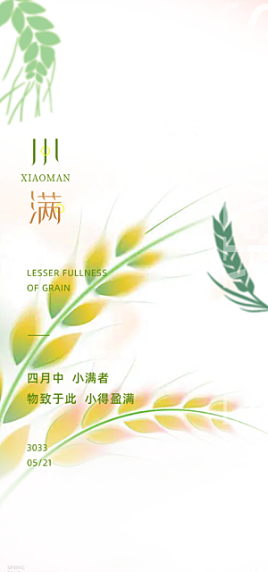 传统小满二十四节气海报