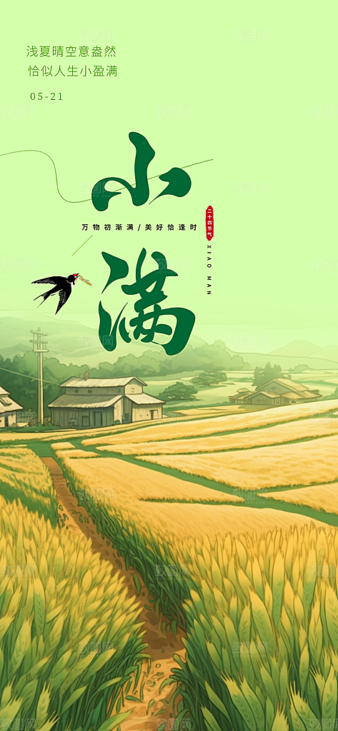 传统小满二十四节气海报