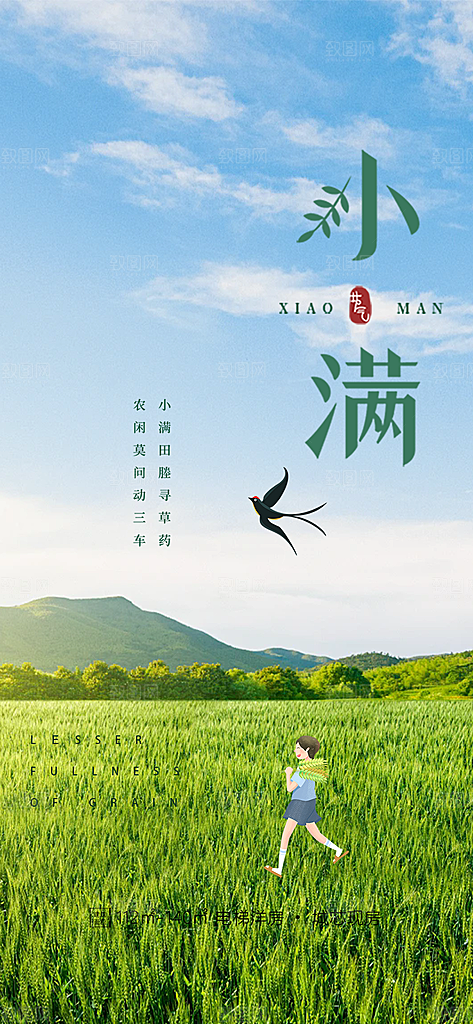 传统小满二十四节气海报