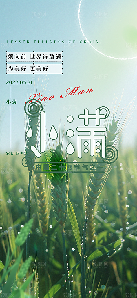 传统小满二十四节气海报
