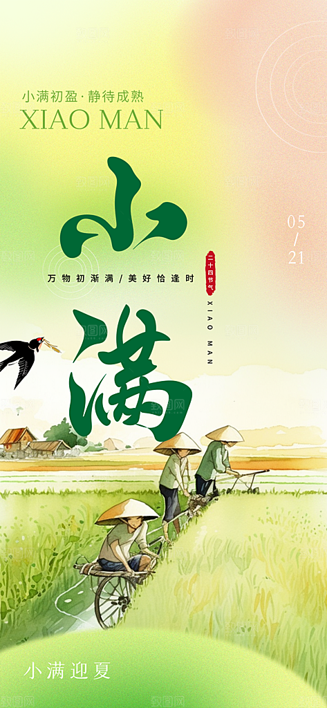 传统小满二十四节气海报
