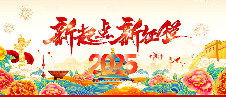 2025年公司年会喜庆会议展板