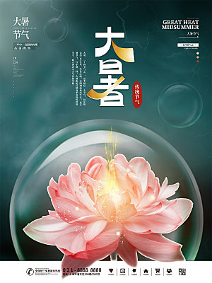 大暑节气简约大气海报