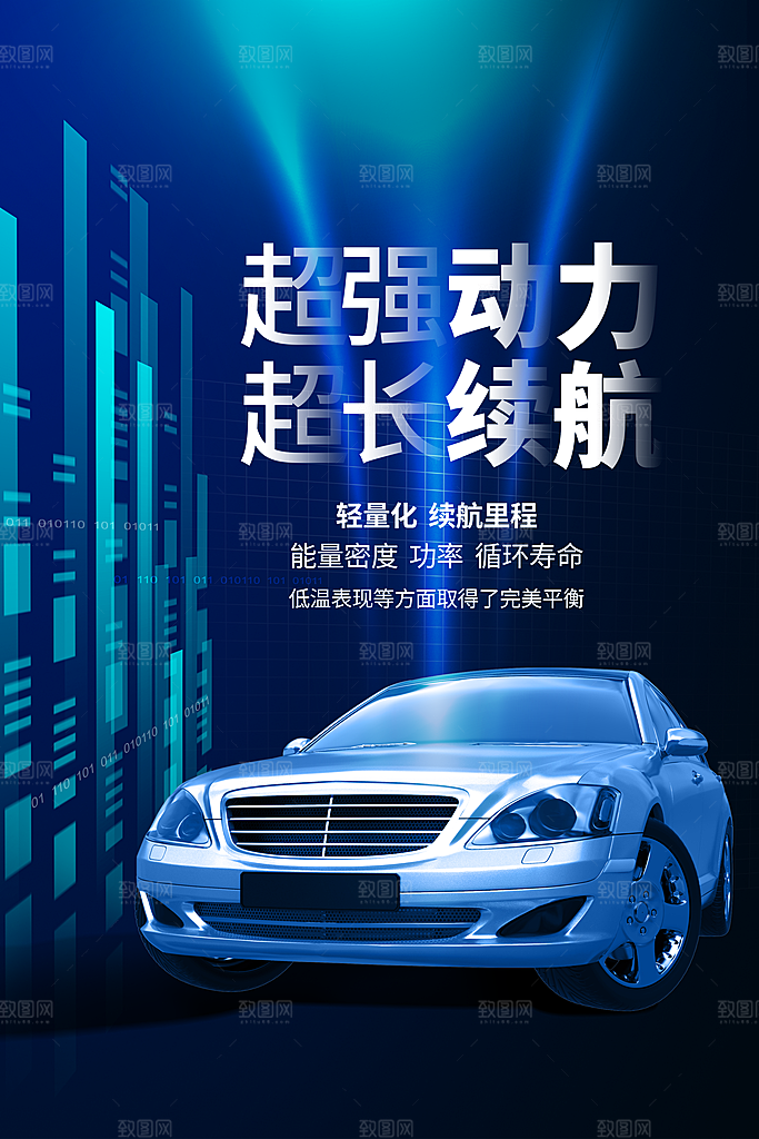 清新新能源汽车宣传海报