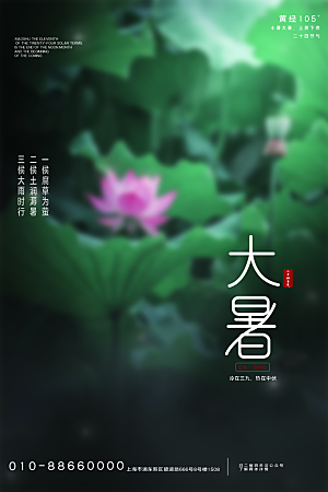传统节气大暑海报模板
