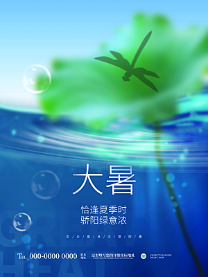 传统节气大暑海报模板