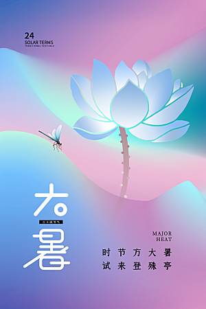传统节气大暑海报模板