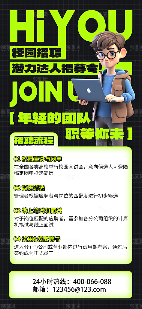 时尚招聘招人宣传海报