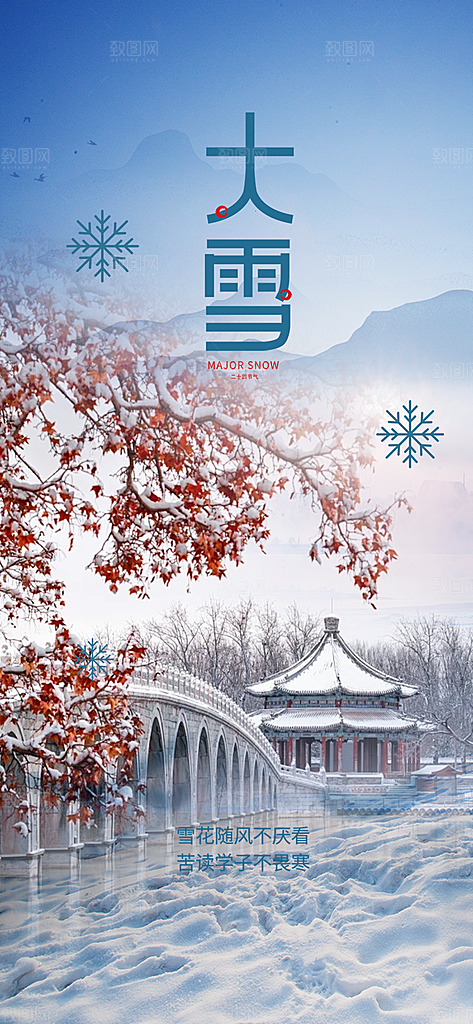 传统二十四节气大雪宣传活动海报