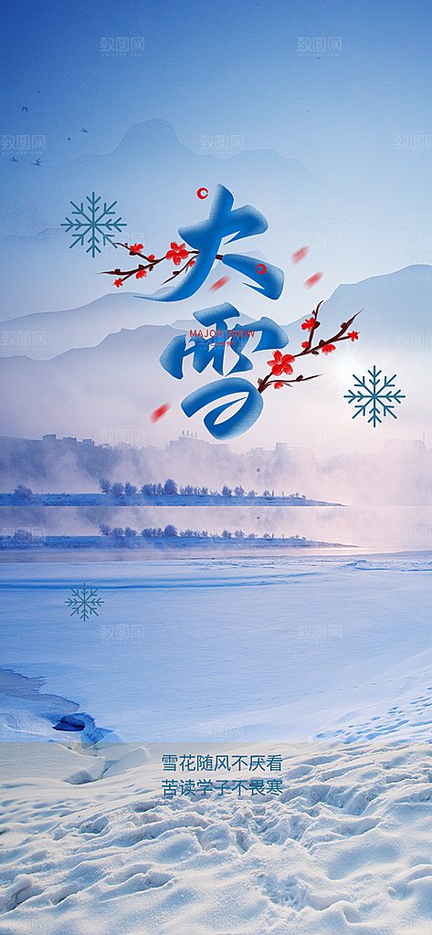 传统二十四节气大雪宣传活动海报