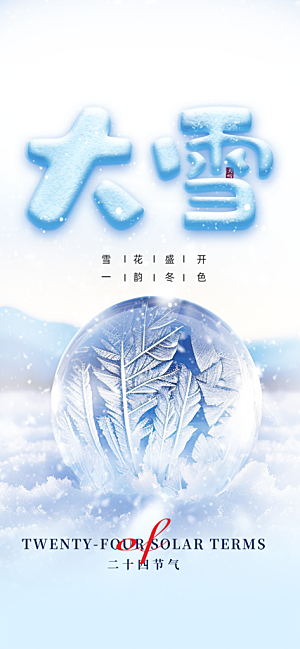 传统二十四节气大雪宣传活动海报