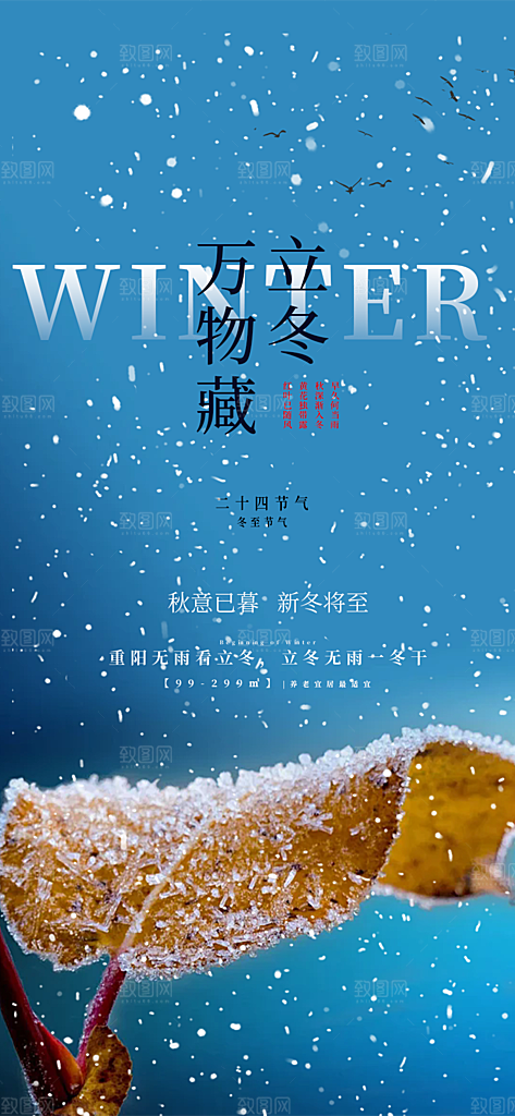 二十四节气立冬宣传活动海报