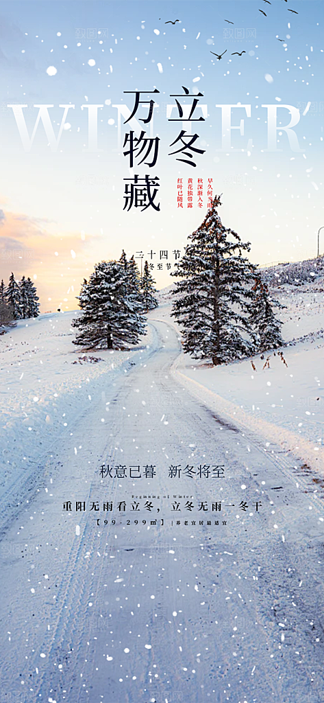 二十四节气立冬宣传活动海报