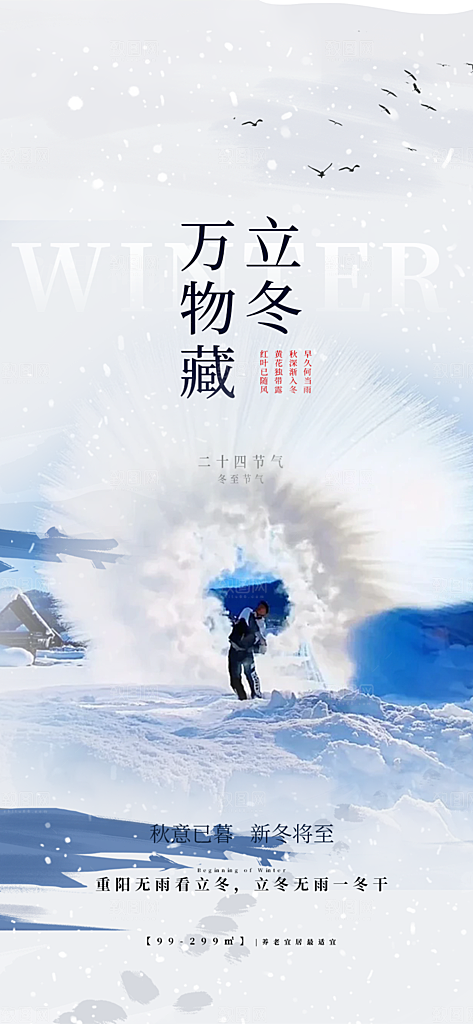 二十四节气立冬宣传活动海报