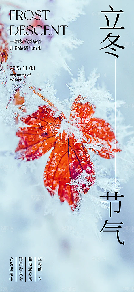 传统二十四节气立冬宣传活动海报
