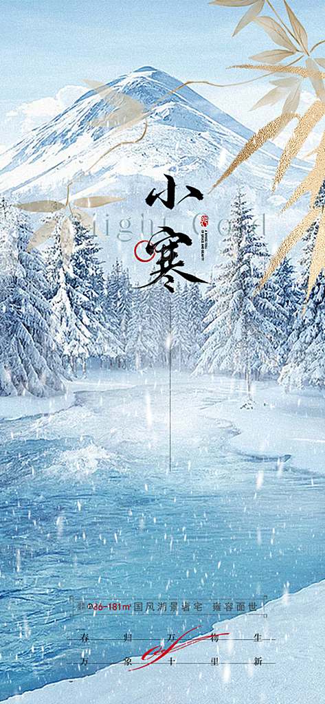 二十四节气小寒宣传活动海报