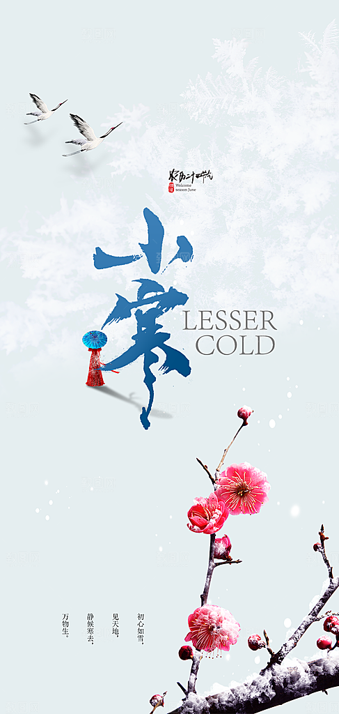 二十四节气小寒宣传活动海报