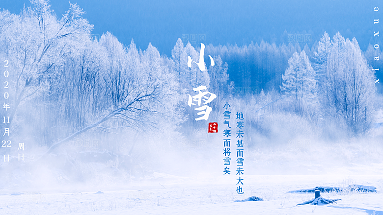 传统节气小雪海报模板