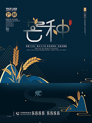 芒种节气简约大气海报